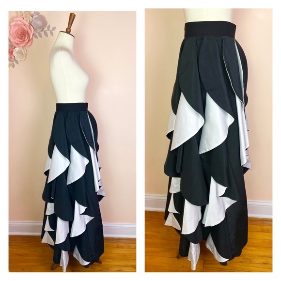 New! Rare ALICE+OLIVIA Nadie Spiral Ball Gown Ruffle Maxi Skirt - Picture 12 of 13